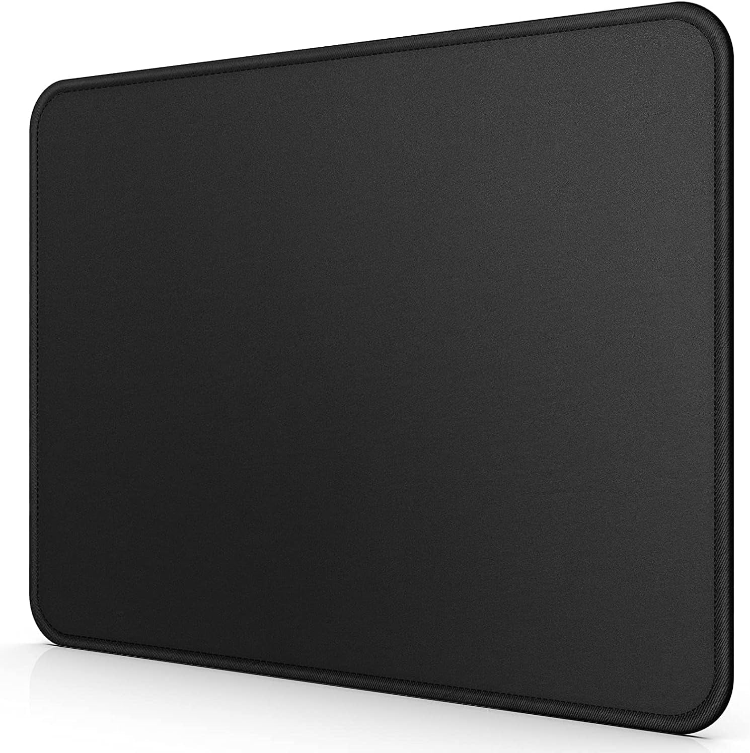 Premium Stitched Edge Computer Mouse Pad, Washable Micro-Weave Gaming Mouse Mat for Office and Home, Non-Slip Rubber Base, Black