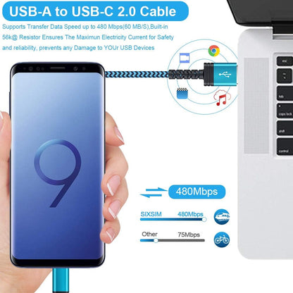 Type C Samsung Fast Charging Cable for Galaxy S26 S25 S24 Ultra A17 A16 A15 A56 A36 A14 5G Z Fold7 Fold6 Flip7 Flip6 Iphone 17E 17 16E 16 Pro Max, 5Pack 6FT Braided USB C Android Auto Car Charger Cord